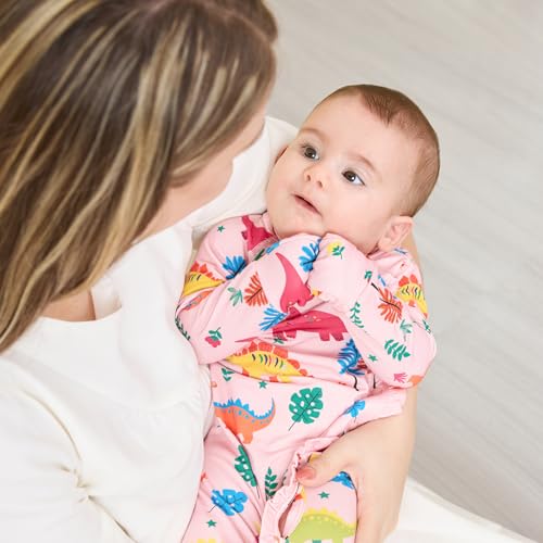 Newborn Baby Clothes with Viscose from Bamboo, Ruffle Button Footie Outfit Long Sleeves Jumpsuit for Boy and Girl3