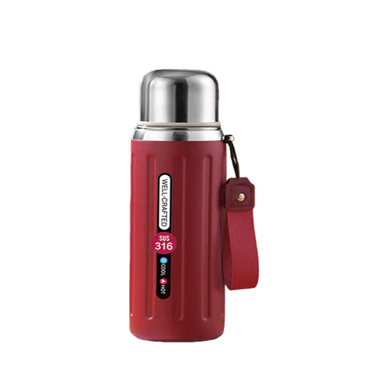 Beimus Contemporary Thermal Vacuum Flasks with Cup Leak Resistant Seal Stainless Steel Insulated Bottle for Hot Cold Drink Vacuum Insulated Bottle with Cup