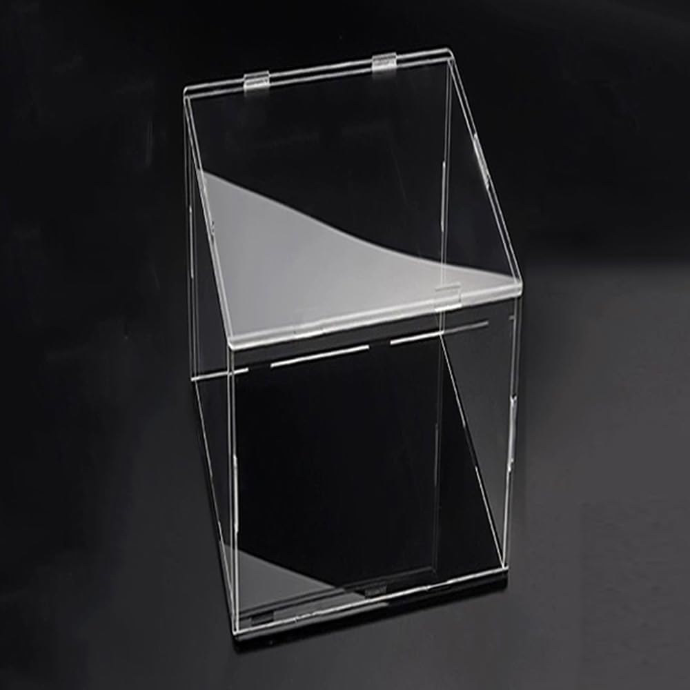 Clear Acrylic Display Case, Self-Assembly Acrylic Box with Black Thick Base and Side Door, Dustproof Protection Showcase Organizer for Collectibles Doll Toys Models Figurine (25X25X40cm/10X10X16inch)