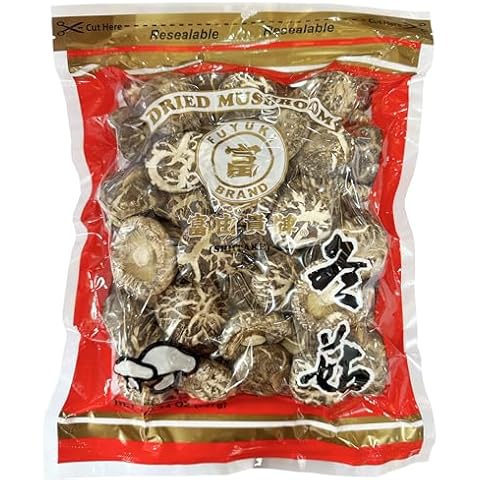 Fuyuki Brand Resealable Bag Dried Shiitake Mushrooms 14 oz., 4-5cm Cover