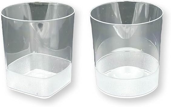 12 AdetKristal Sert Plastik Mika Yuvarlak ve Kare Bardak 10arl  Paket