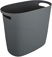 Vista 8 de Cubo de basura pequeño de plástico delgado con asas, contenedor de basura estrecho de 3.2 galones para baño, dormitorio, cocina, oficina en casa