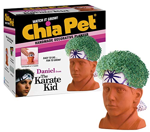 Chia Pet Karate Kid Daniel Laruso with Seed Pack, Decorative Pottery Planter, Easy to Do and Fun to Grow, Novelty Gift, Perfect for Any Occasion