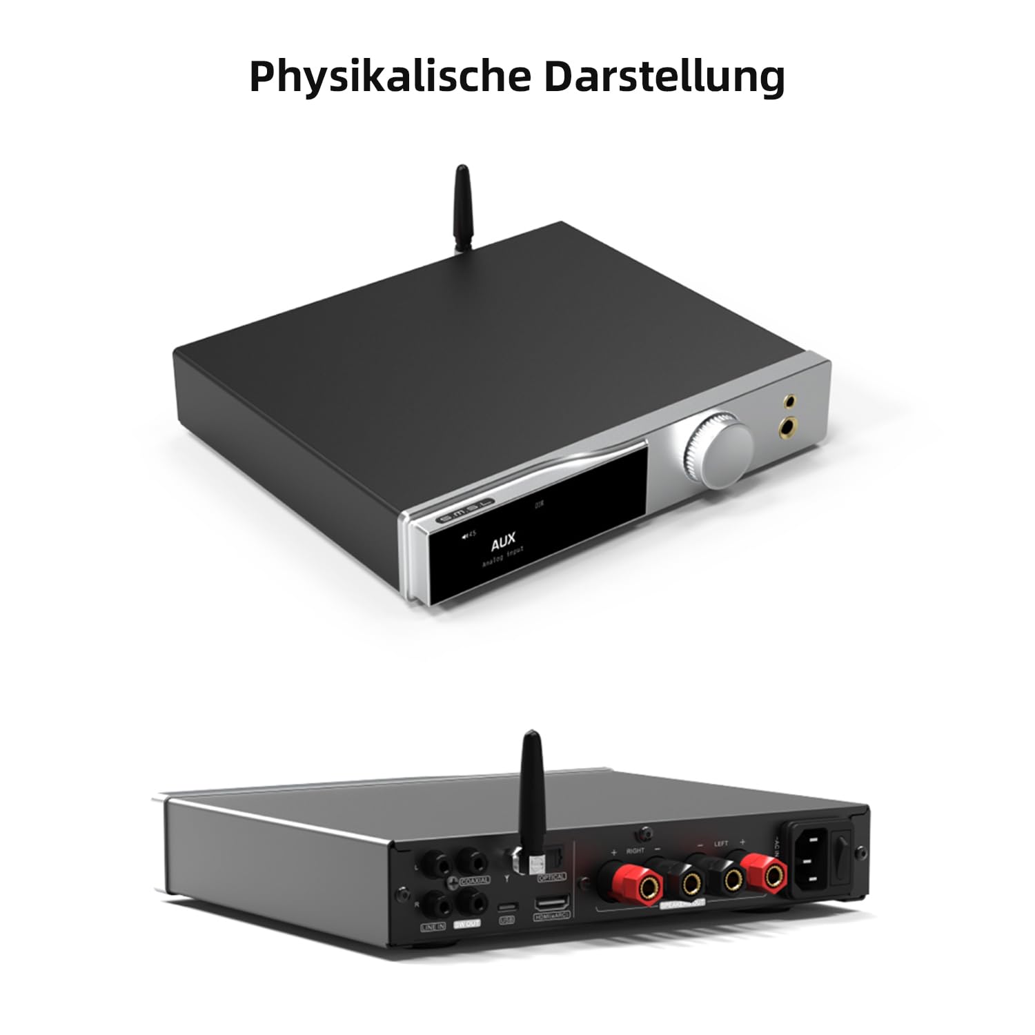 SMSL AO300 PRO DAC-Verstärker | CS43131 USB/Coax/Opt/RCA Eingang MQA-DAC | 165W MA5332MS 2.1-Kanal Stereo-Verstärker | 4.4mm/6.35mm Hi-Fi Kopfhörerverstärker | Klasse-D Digitaler Amp