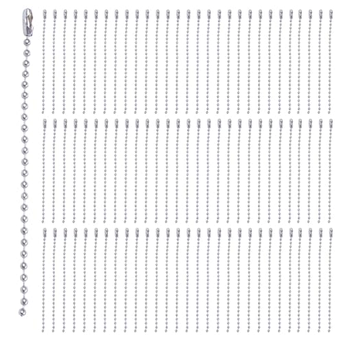 Bloepum Stainless Steel 10cm Length 2.4mm Beaded 1000Pcs Silver Tone