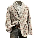 Generisch Cordjacke für stilvolle festliche Anlässe, vielseitige formelle Kleidung, perfekt für Winterfeste, taillierte Passform (Beige, XXXL)