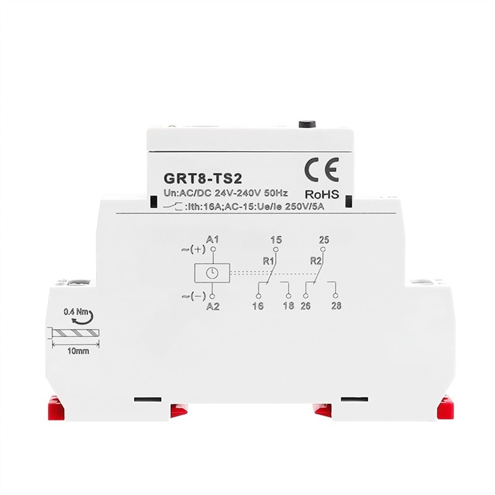 GRT8-TS Relè di controllo del tempo AC/DC24V-240V Power On Off WirelessTimer Switch 16A Mobile Control APP 1Pcs(Ios System,GRT8-TS1 ACDC24-240V)