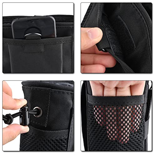 Triwonder Molle Drawstring Magazine Dump Pouch Tactical Edc Utility Fanny Hip Holster Bag Waist Bag Military Bag Outdoor Ammo Pouch (Black - 2 Pack) #TOP3