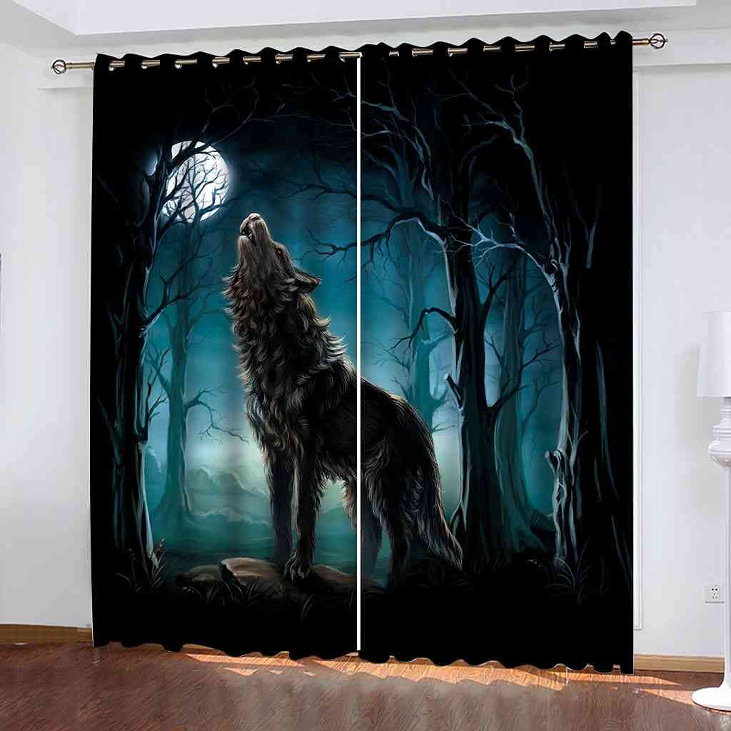 Rideaux occultants loup de forêt 200x214 cm GXLOGAA pour chambre