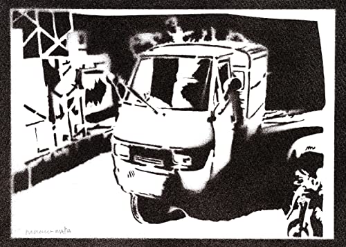 moreno-mata Echtes Handgemachtes Graffiti Motorrad Pia... Ape Aesthetic Poster & Kunstdrucke Bilder Plakat Handmade Deko Wandbilder Wohnzimmer Wanddeko Geschenke für Männer und Frauen