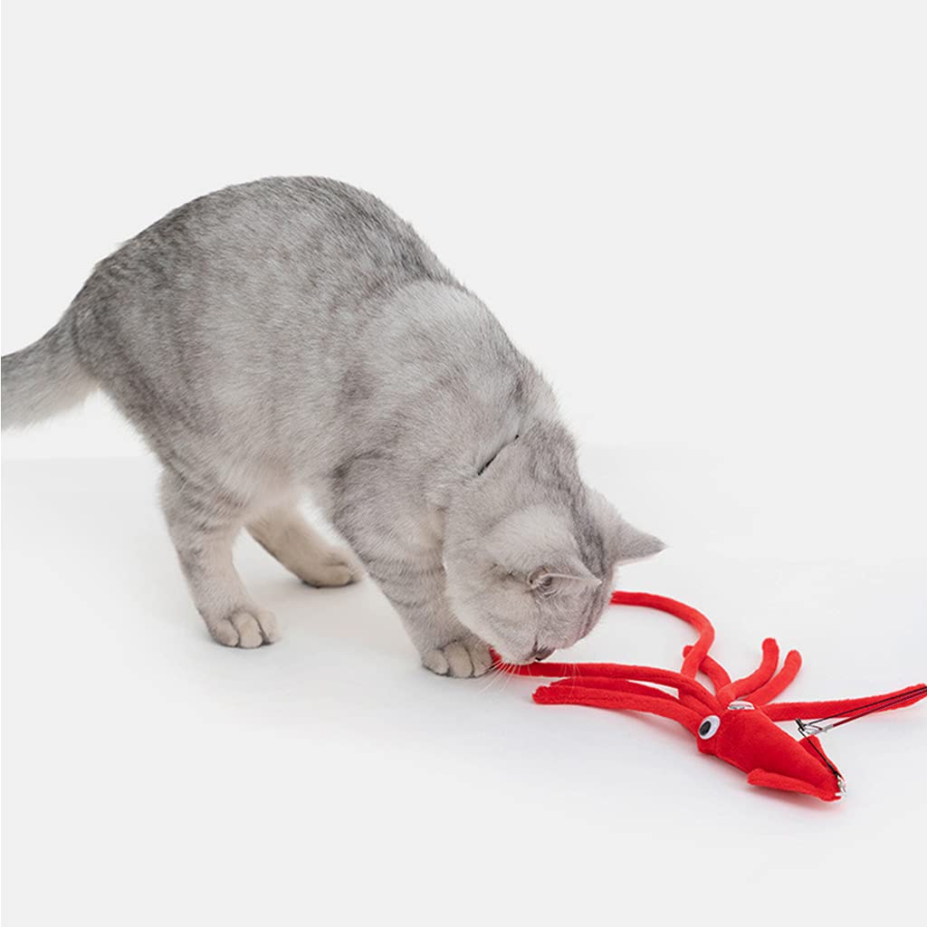 Jouet interactif pour chats avec bâton rétractable en peluche mignonne et flexible pour chaton