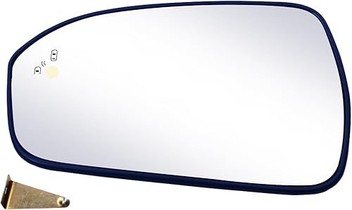 Espejo de repuesto para el lado del conductor, compatible con vehículos Ford, Fusion 2013-2018, calentado con detección de punto ciego, placa