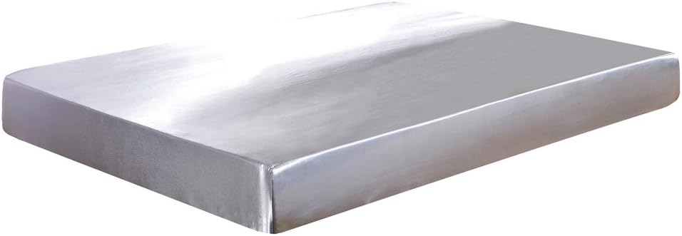 Yovoro Luxury Satin Fitted Bottom Sheet 12 Inch Deep Pocket Grey King Size