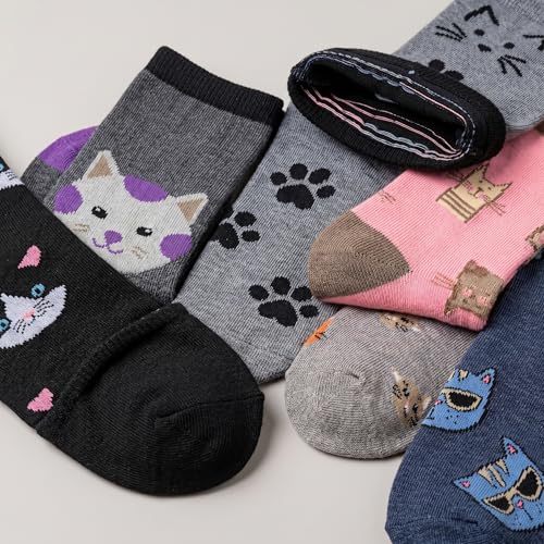 Image of Tipi Toe Women's 6-Pack Funky Crew Socks | Colorful Fun Patterned Novelty Dress Socks, Sizes 9-13