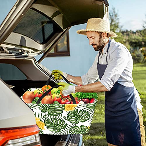 Panier de courses pliable lavable grand sac de rangement nourriture réutilisable - 7