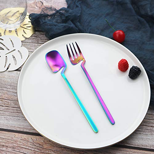 JASHII 24Piece Stainless Steel Flatware Set for 6, Satin Finish