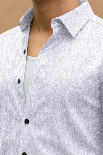 Image of Popcorn Textured Shirts for Men White L