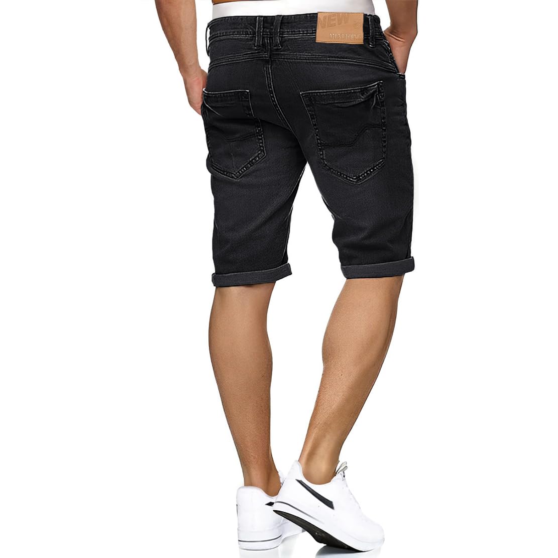 ZOXOZ Męskie Krótkie Spodenki Dżinsowe Lato Casual Jeans