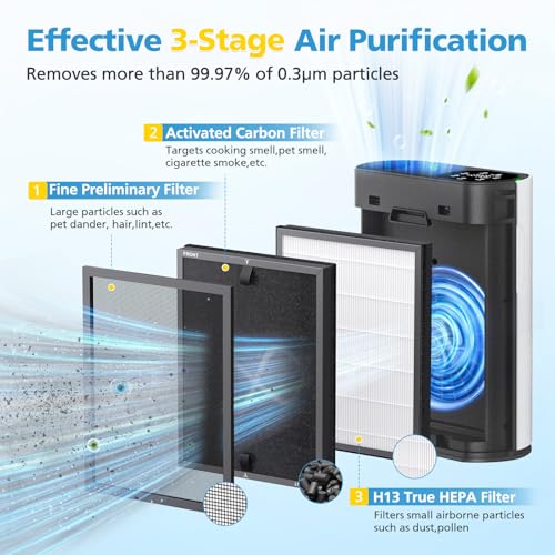 Image of 2 Pack HAP602 Replacement Filter Compatible with ECOSELF HAP602 / HAP602WF Air Purifier, Air Purifiers Replacement Filter for Home Large Room, # RF-HAP602-2P