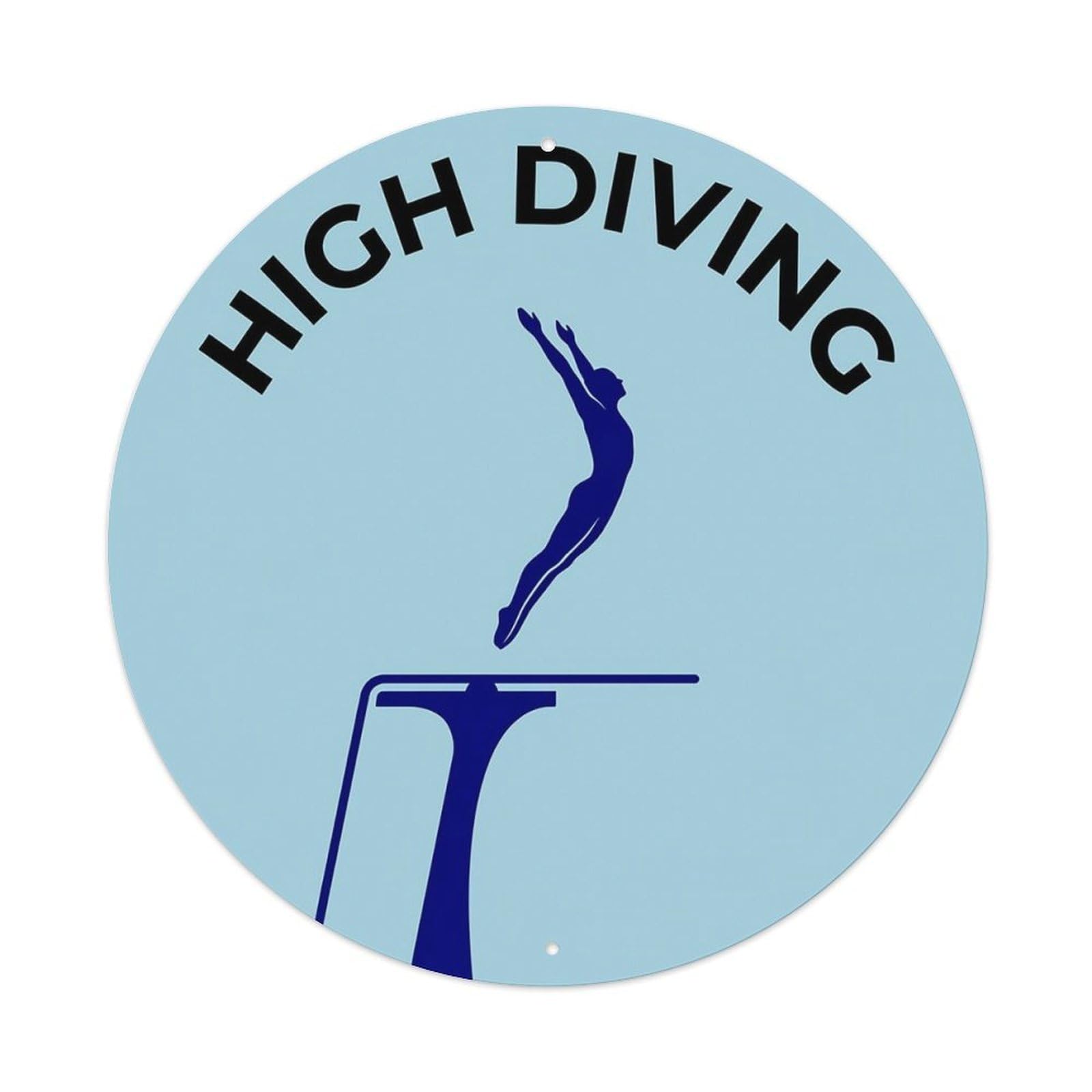 Vintage High Diving Extreme Sports Vintage Metal Tin Sign Plaque Wall Decor for Cafe, Club Bar, Office, Garden Metal Poster 8x8Inch