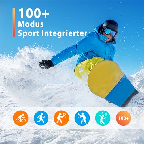 Popglory Smartwatch mit Telefonfunktion, Fitnesstracker 2 Zoll Touch-Farbdisplay,Blutdruckmessung Herzfrequenz Schlafmonitor SpO2, Sportuhr IPx8 Wasserdicht Schrittzähler für Damen Herren