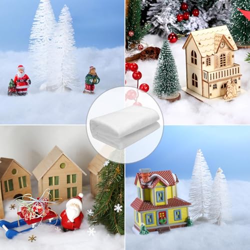 ASOENTIWOX Schneedecke Deko (80x300cm) Weihnachten Kunstschnee, Schneewatte, Kunstschnee Matte, Schneewatte Deko, Deko Schnee Weihnachten Dekoration für Weihnachtsdorf Deko, Weihnachtsbaum Blanket