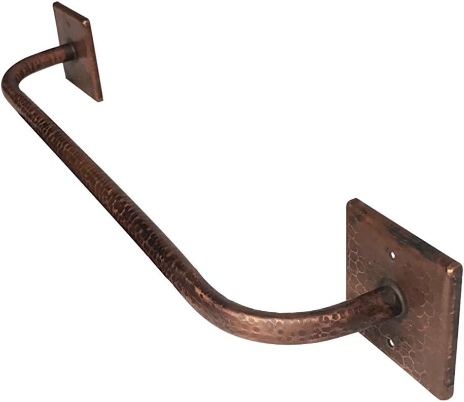 Premier Copper Products TR18DB 18-Inch Hand Hammered Copper Towel Bar, Oil Rubbed Bronze