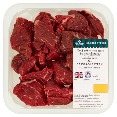 Morrisons Market Street Butchers British Lean Beef Casserole Steak (0.3kg - 1kg typically 0.65kg)