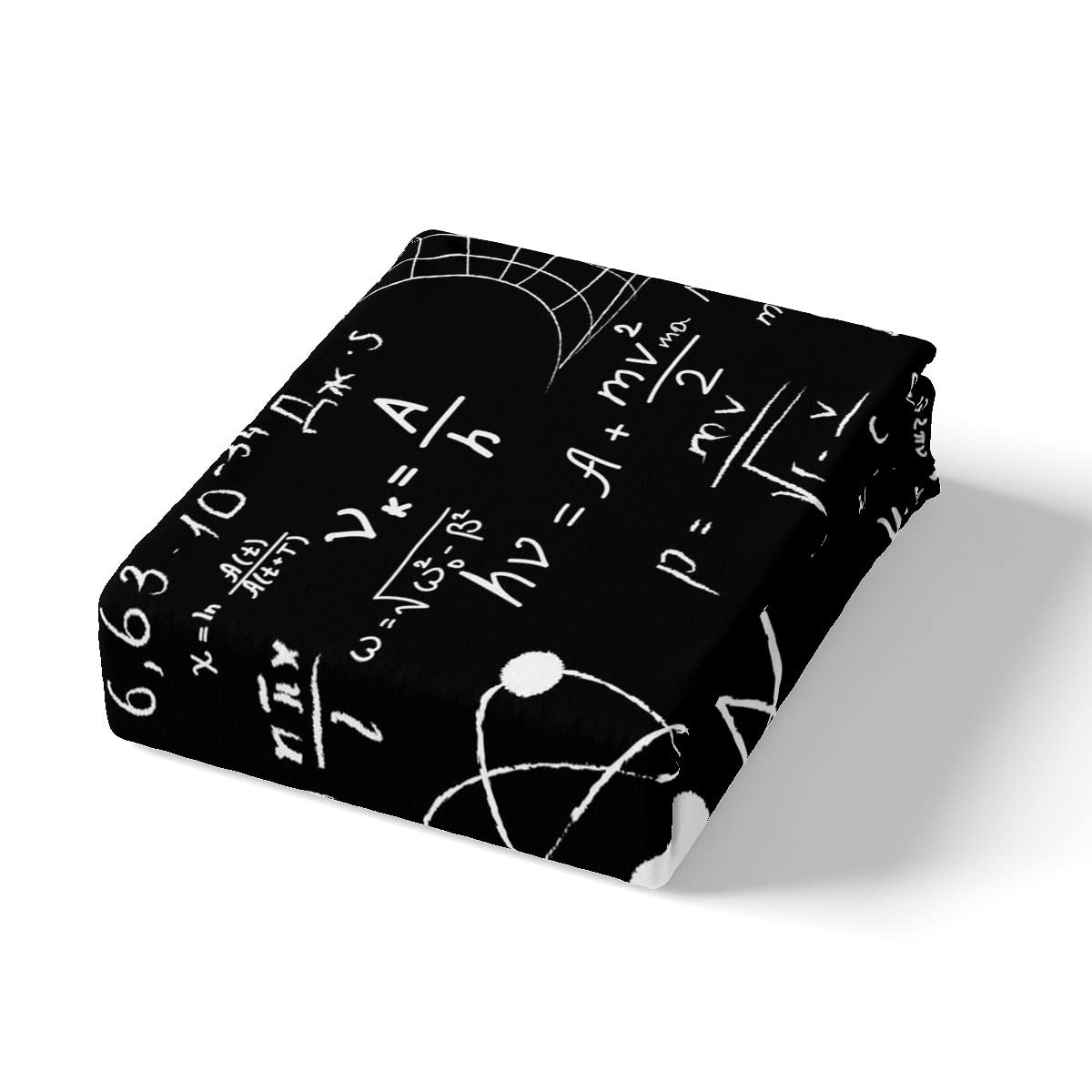 Lenzuolo con angoli disegnati a mano con formule matematiche, geometrie, algebra, calcoli, per ragazzi, ragazze, bambini, per letto matrimoniale