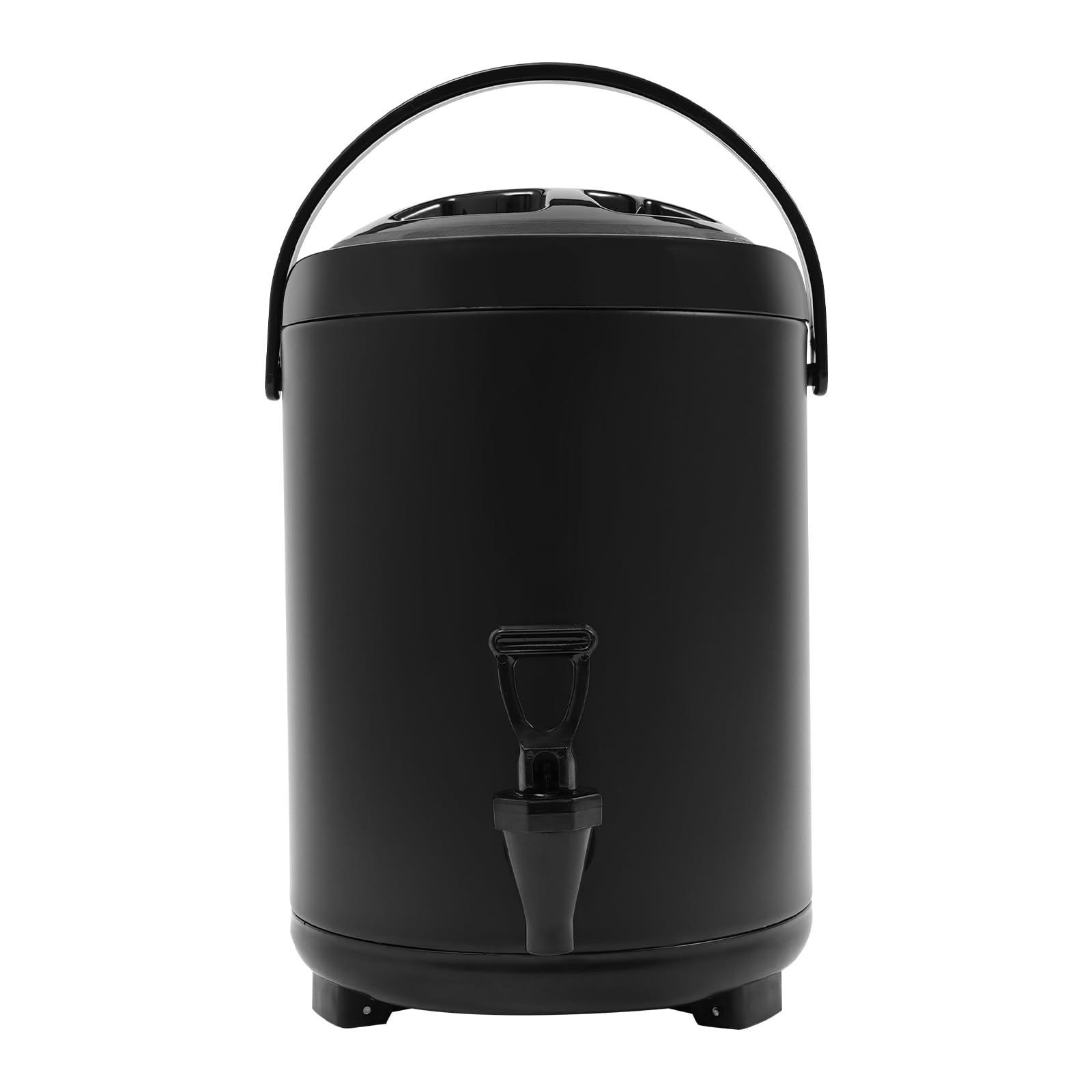Contenitore termico con rubinetto, dispenser di bevande calde e fredde, 6 l, in acciaio inox, per caffè, latte freddo, acqua, succo (nero)