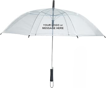 Promos On-Time 25-Qty Custom Printed Clear Umbrellas with Logo or Message