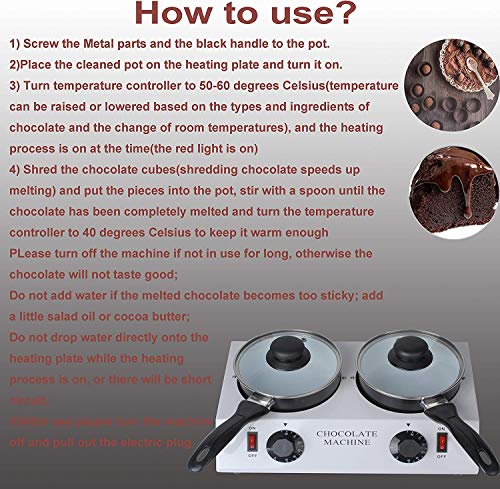 Candy Melting Pot, Dual Electric Chocolate Melter Fondue miniatura 6