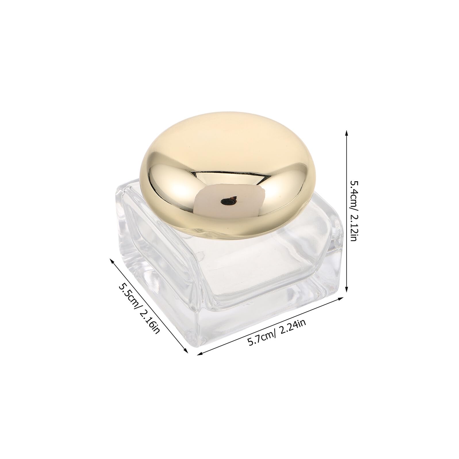Barattolo Cosmetico in Vetro 50g, Set 3 Pezzi, Coperchio Oro