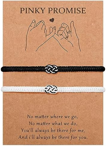 MANVEN Partnerarmbanden voor koppels, kabbala-touw, geluksarmband, handgebreid amulet, cadeau voor vrienden, echtgenoten, echtgenotes, verloofde Valentijnsdag, Kerstmis, verjaardag, 15,5 cm - 26 cm