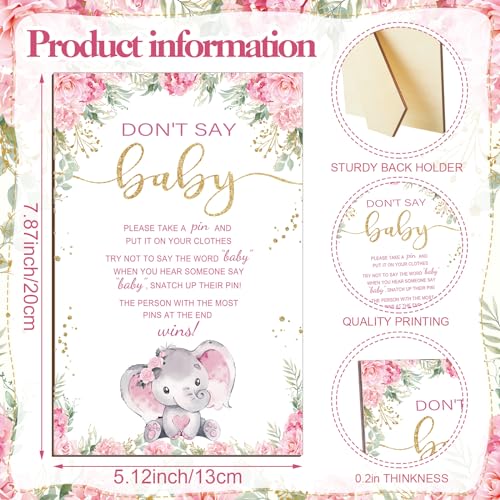 Image of Patelai 321 Pcs Elephant Themed Baby Shower Decorations It's a Girl Pink Baby Shower Games 5 Set for Pink Elephant Theme Gender Reveal Girls Birthday Party Decorations Supplies