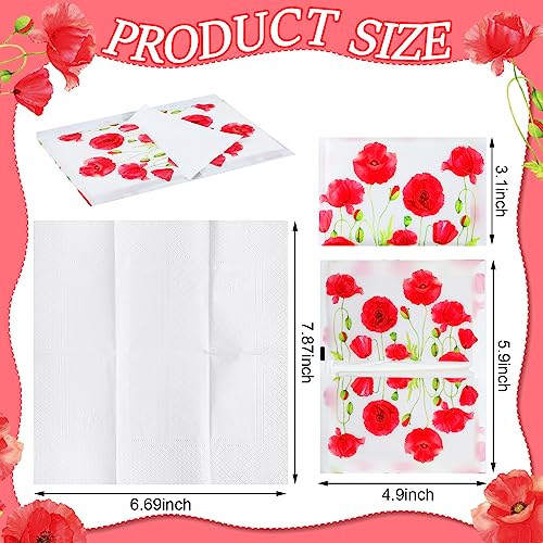 Image of Geyee 50 Pack Travel Tissue Packets Facial Paper Napkins, Poppy