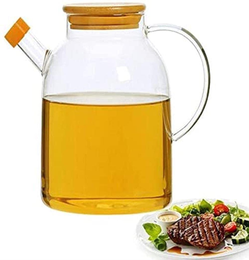 XKun olive oil bottle/vinegar sauce bottle/glass olive oil bottle/leakage bottle/kitchen flavor/kitchen storage (size: 1800ml)