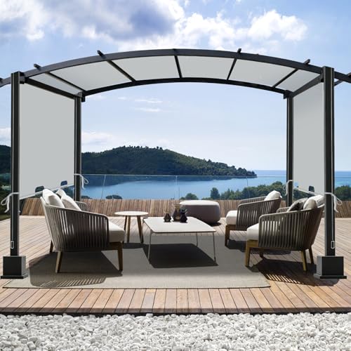 Image of 85 inchx 208 inch Universal Pergola Shade Cover, Garden Shade Replacement for 17x7.4 Ft Outdoor Pergola Structure, Patio Gazebo Canopy, Porch, Balcony Waterproof Top (Cover Only, Light Gray)