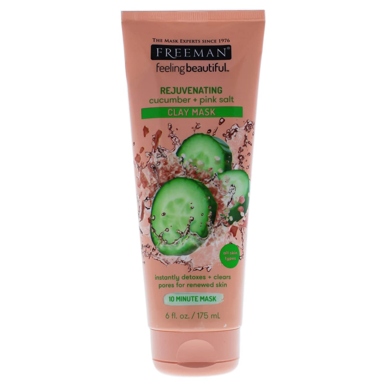 Freeman Rejuvenating Clay Facial Mask, Purifying, Exfoliating, and Detoxifying Beauty Face Mask, 6 oz, 2 Pack