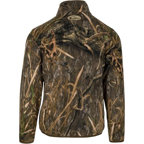 Drake Waterfowl Men's MST Camp Fleece 1/4 Placket Hunting Anti-Pill Moisture Wicking Camo Pullover w/Magnattach Chest Pocket2