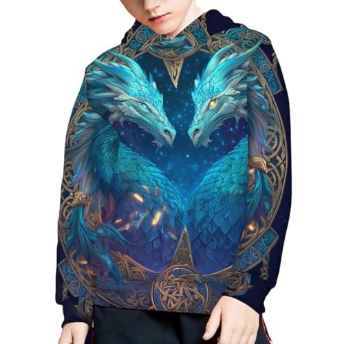 Image of GLUDEAR Teen Boys Girls Novelty Animal Galaxy Hoodies Sweatshirts Pullover