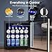 Antarctic Star 48 Can Beverage Refrigerator,12 Bottle Wine Cooler with Stainless Steel Glass Door, Digital Temperature Display,Electronic Temperature Control, Silver