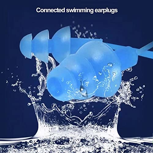 Ewanda Store Silicone Swimmers Ear Plugs,10 Pairs Soft Silicone Swim Ear Plugs Reusable With Corded String Ear Plugs For Swimming Sleeping,Pink #TOP2