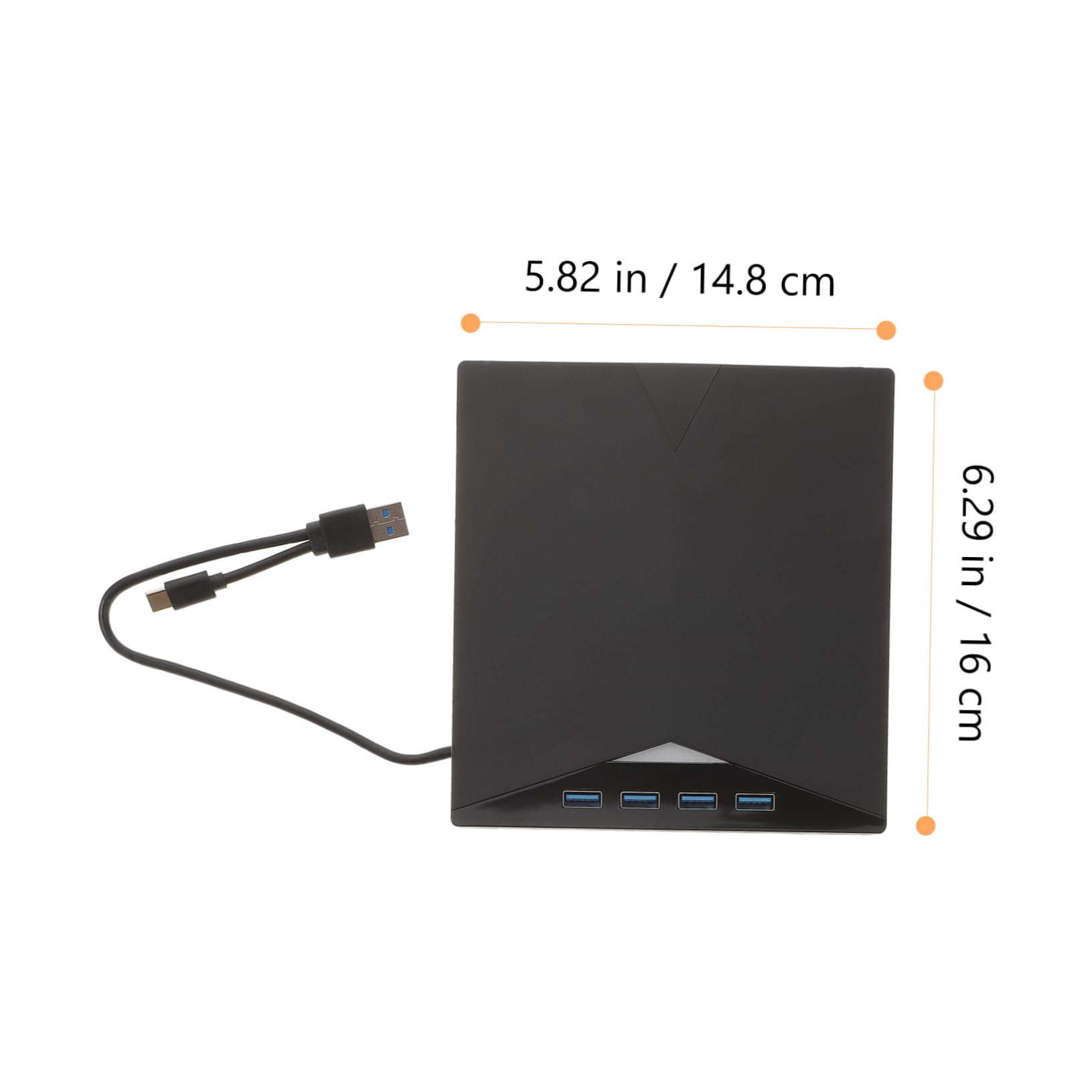 Mikikit Grabadora de CD y DVD Externa USB 3.0 para Portátil, Lector de Discos, Diseño Antideslizante, Almacenamiento de Cable, Negro