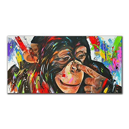 Décoration murale singe graffiti pour dynamiser un salon moderne toile 30x60cm - 5