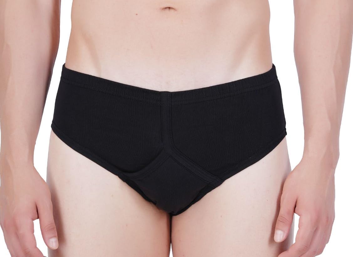 Wemyc Adult Male Incontinence Underwear-Brief Style-Bladder Control Briefs Washable And Reusable Urinary Brief For Men Cotton With Front Absorption Area(S)