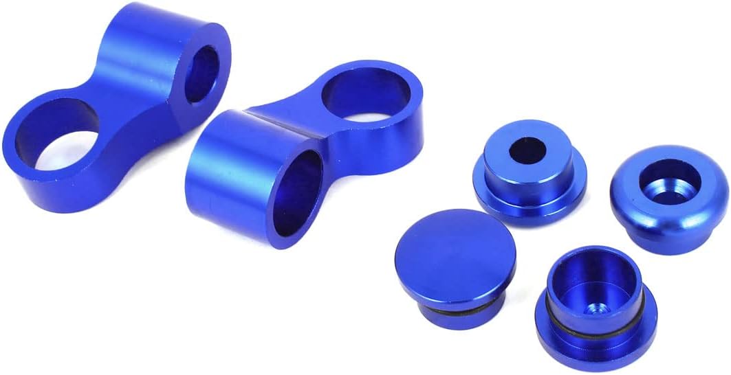 2 Pcs Blue Casing Rectangle Motorcycle Side Rearview Blind Spot Mirror