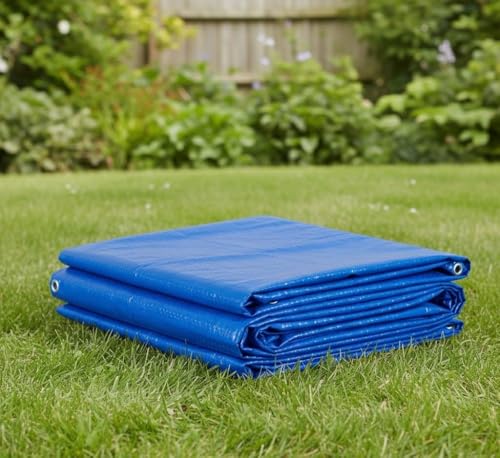 5 x 5 m Blue Heavy Duty Tarpaulin Waterproof Cover Tarp Ground Camping Sheet Tent