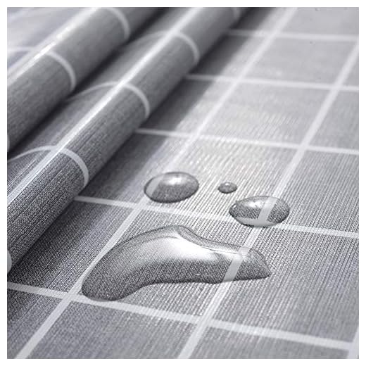 rismart Rústica Más Patrones Impermeable PVC Mantel de Hule Rectangular Prueba de Aceite Mesa Paño,Gris,90_x_140_cm