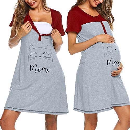 Robe d'allaitement mignonne à manches courtes pour la maternité